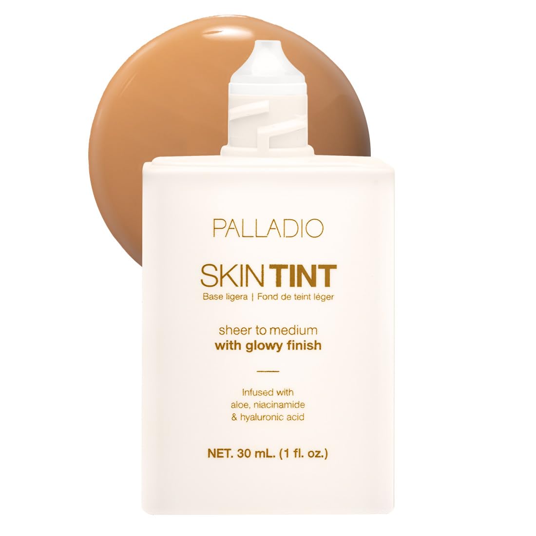 Skin Tint with Aloe, Niacinamide and Hyaluronic Acid, Sheer to Medium Coverage, Glowy Finish, Brightening and Blurring Lightweight Foundation Makeup (Fair Porcelain)