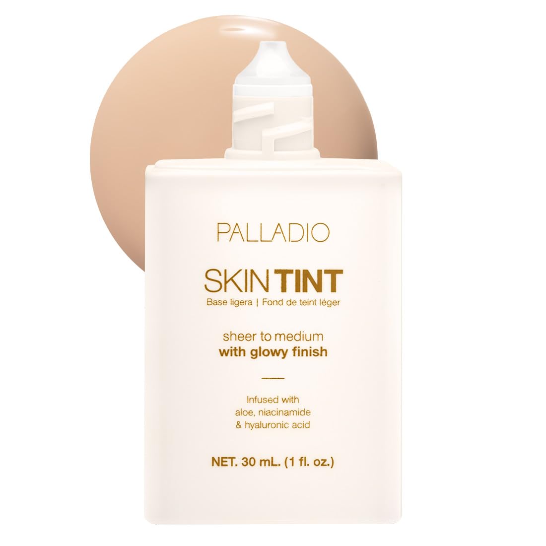 Skin Tint with Aloe, Niacinamide and Hyaluronic Acid, Sheer to Medium Coverage, Glowy Finish, Brightening and Blurring Lightweight Foundation Makeup (Fair Porcelain)
