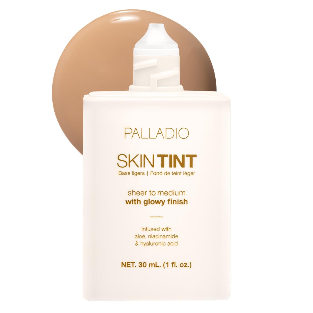 Skin Tint with Aloe, Niacinamide and Hyaluronic Acid, Sheer to Medium Coverage, Glowy Finish, Brightening and Blurring Lightweight Foundation Makeup (Fair Porcelain)