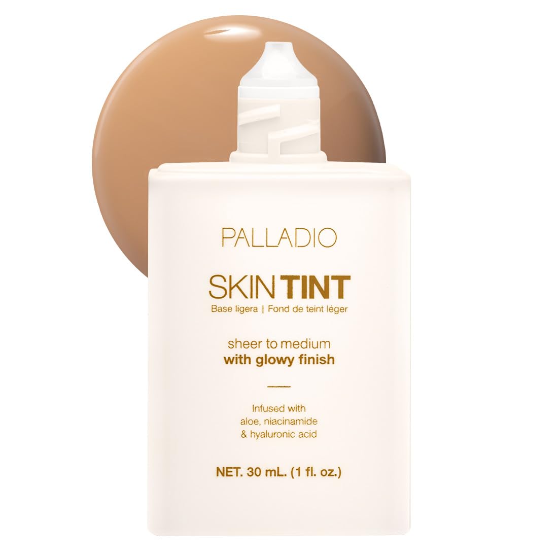 Skin Tint with Aloe, Niacinamide and Hyaluronic Acid, Sheer to Medium Coverage, Glowy Finish, Brightening and Blurring Lightweight Foundation Makeup (Fair Porcelain)