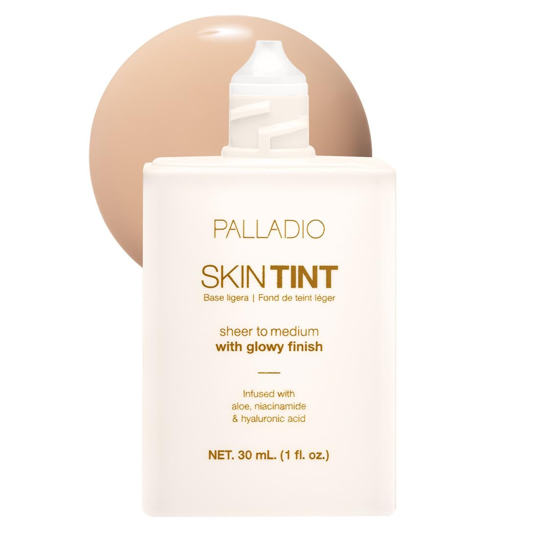 Skin Tint with Aloe, Niacinamide and Hyaluronic Acid, Sheer to Medium Coverage, Glowy Finish, Brightening and Blurring Lightweight Foundation Makeup (Fair Porcelain)